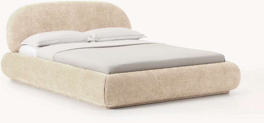 Cama estofada em teddy-bouclé Alba