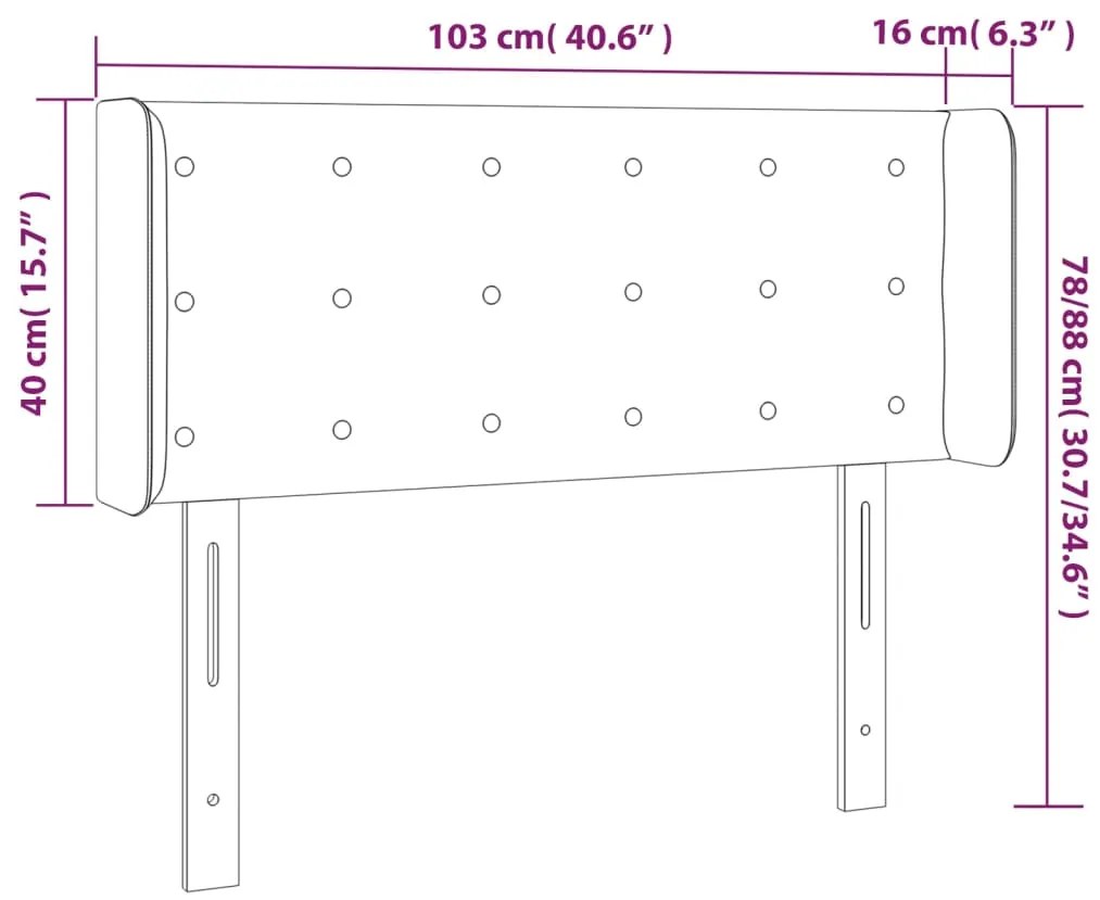 Cabeceira de cama c/ abas tecido 103x16x78/88 cm creme