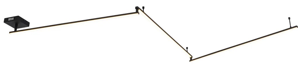 Candeeiro de teto preto 300 cm com LED regulável 3 níveis - Annuschka