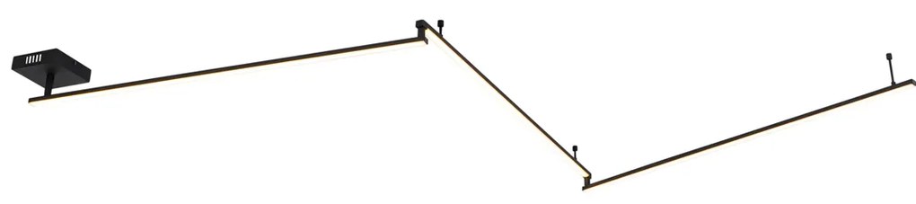 Candeeiro de teto preto 300 cm incl. LED regulável em 3 etapas - Annuschka Design