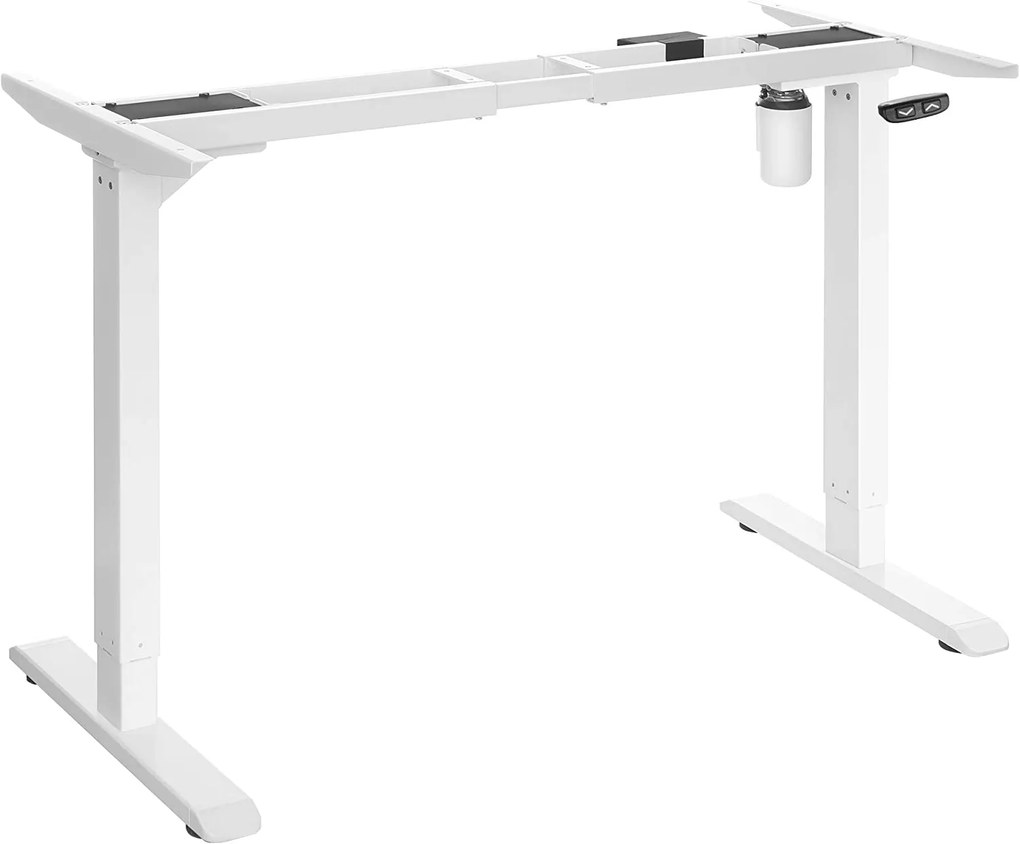 Estrutura de mesa elétrica ajustável em altura com motor. | SONGMICS | 155 x 58 x 116 cm | branco | LSD010W01V1.