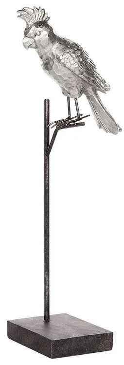 Estatueta decorativa prateada e preta COCKATOO Beliani