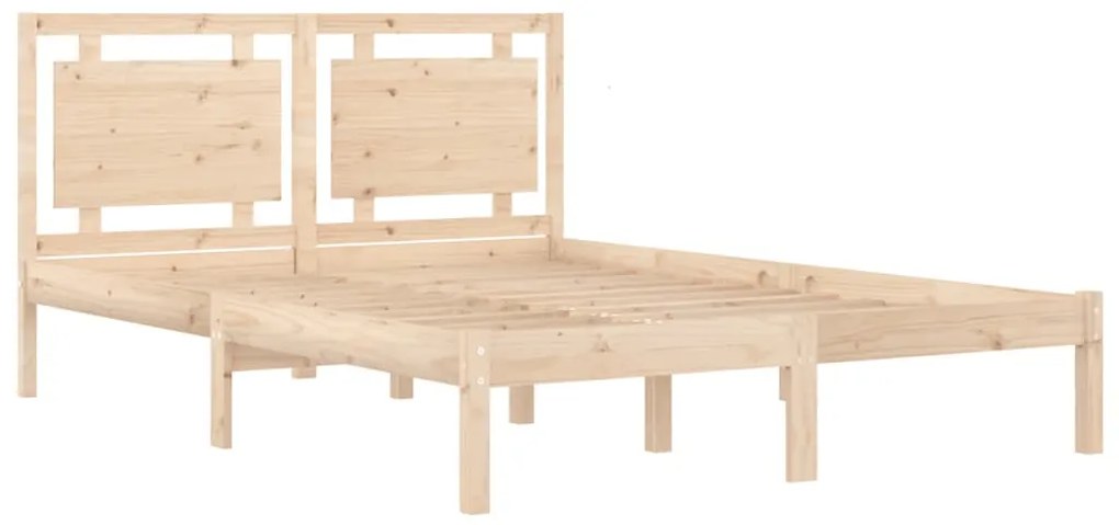 Estrutura de cama 140x190 cm madeira maciça