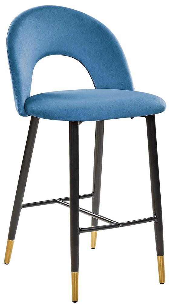 Conjunto de 2 cadeiras de bar em veludo azul marinho FALTON Beliani