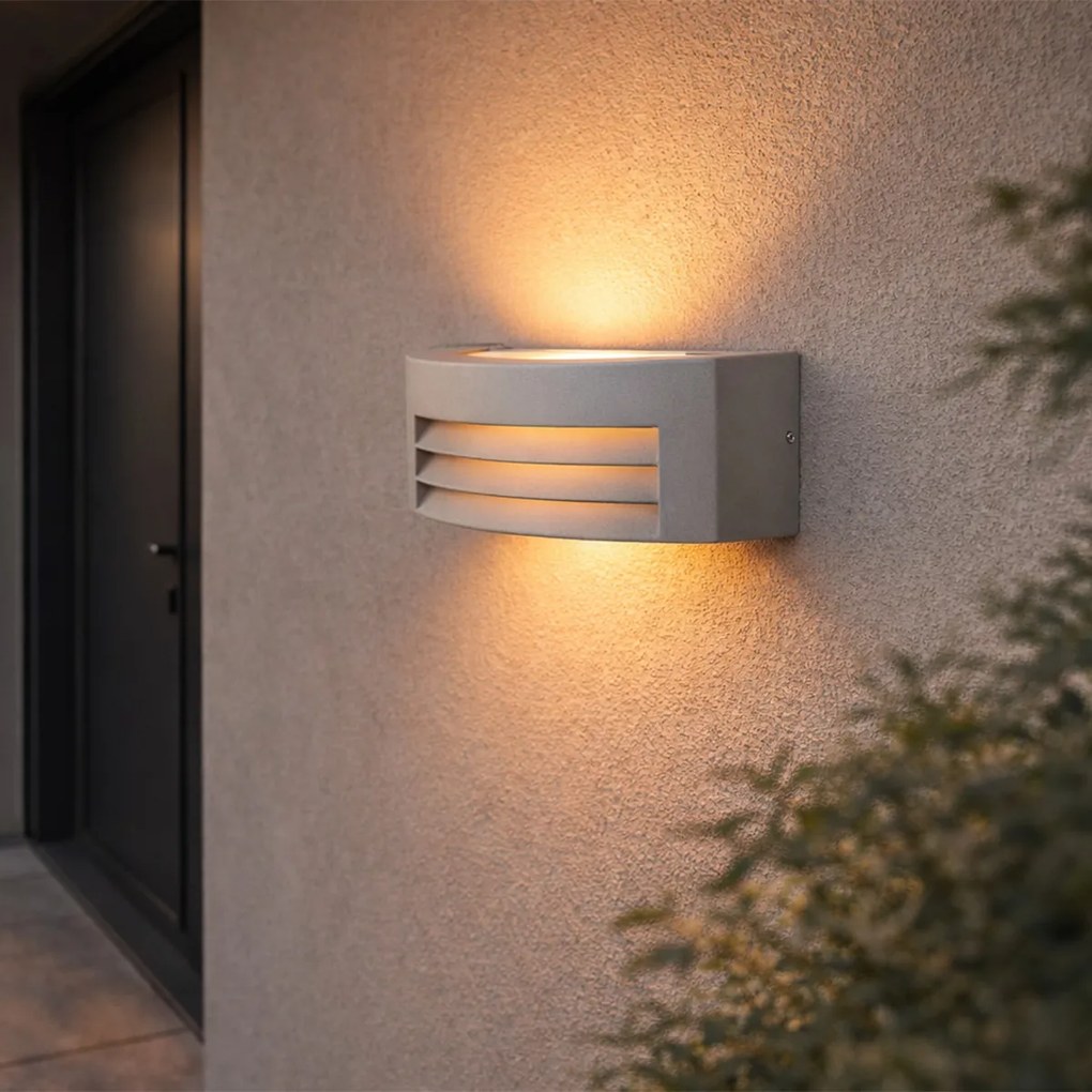 Candeeiro de parede moderno cinzento IP44 - Hurricane 1