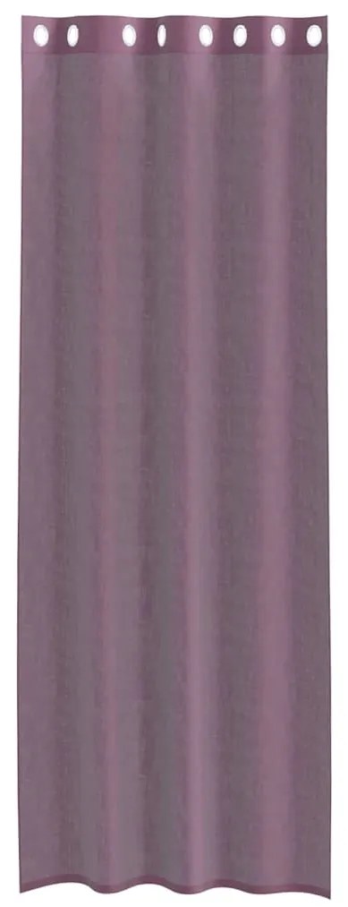 Cortinas de voile com ilhós 2 pcs roxo 140x260 cm