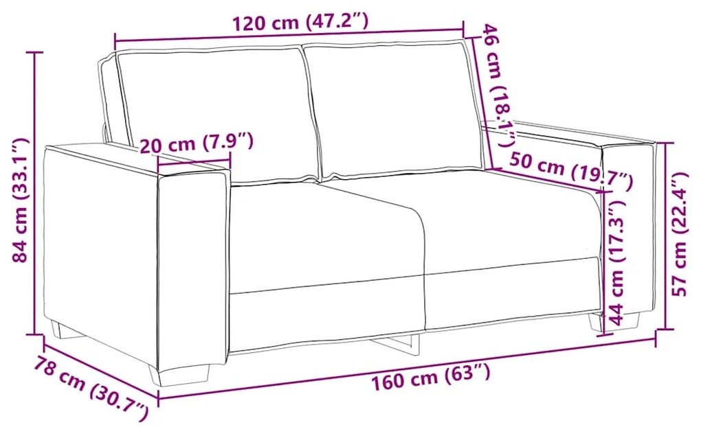 Sofá de 2 lugares 120 cm veludo verde-escuro