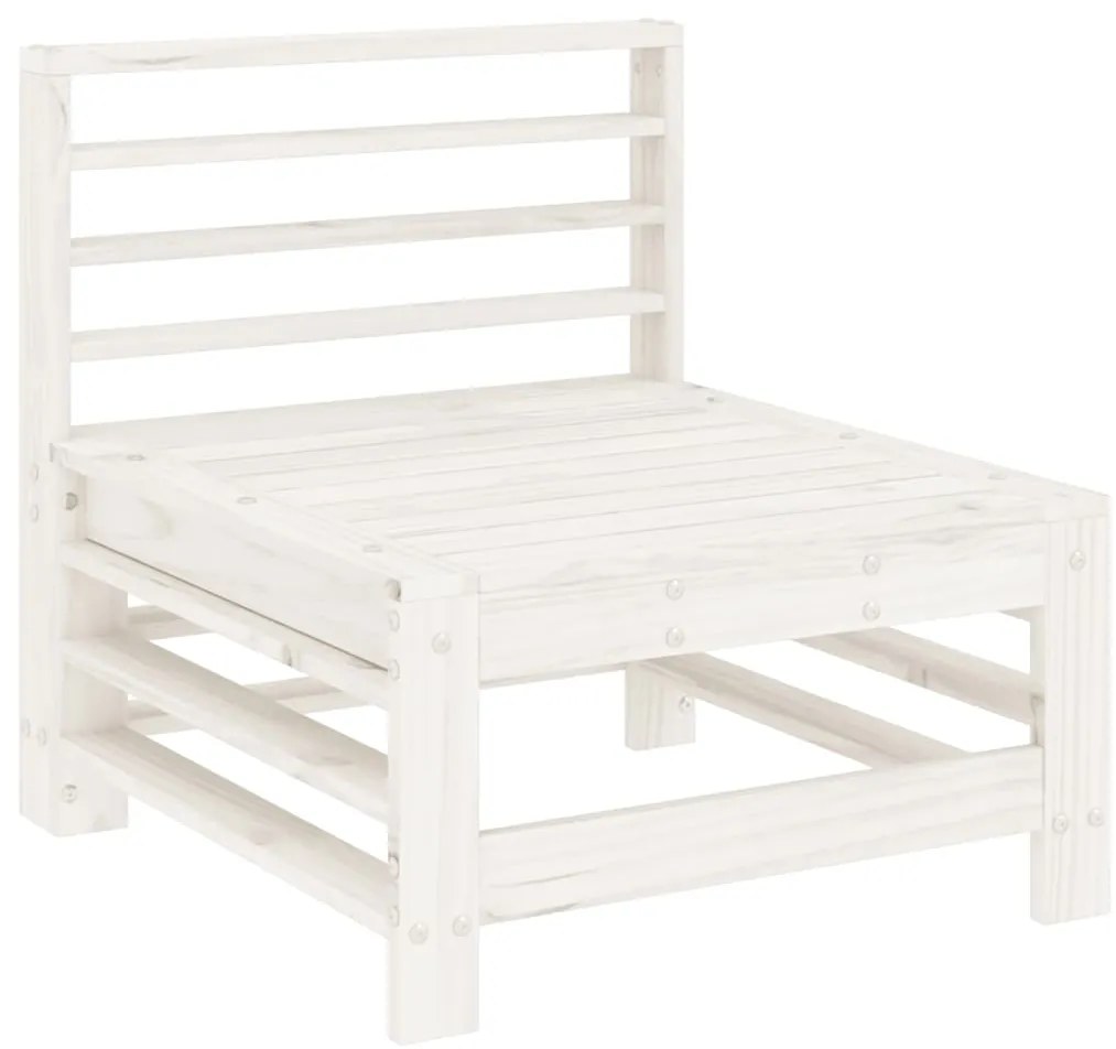 6 pcs conjunto lounge de jardim pinho maciço branco
