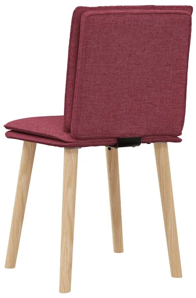 Cadeiras de jantar 2 pcs tecido vermelho tinto