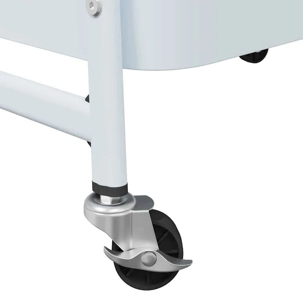 Carrinho de arrumação com 3 níveis 42x41,5x77 cm aço branco