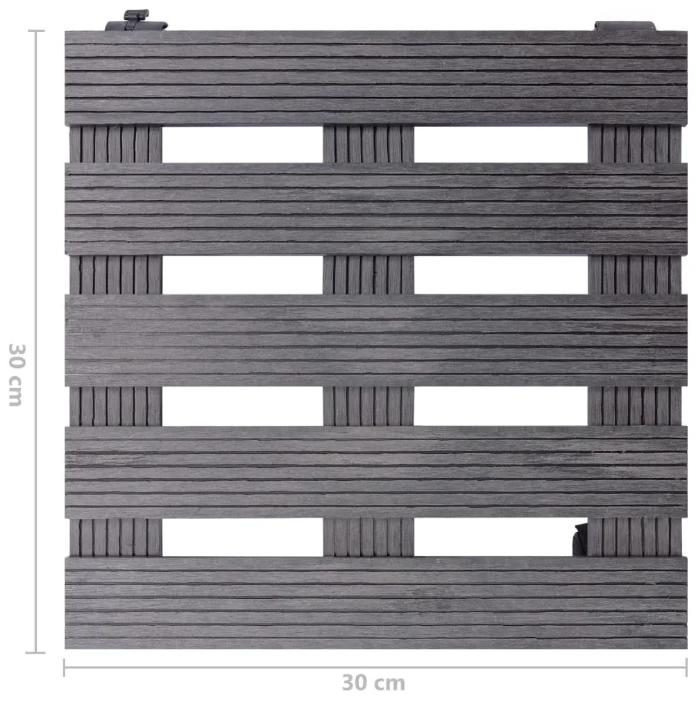 Carrinhos para vasos 4 pcs 30x30x7,5 cm WPC cinzento