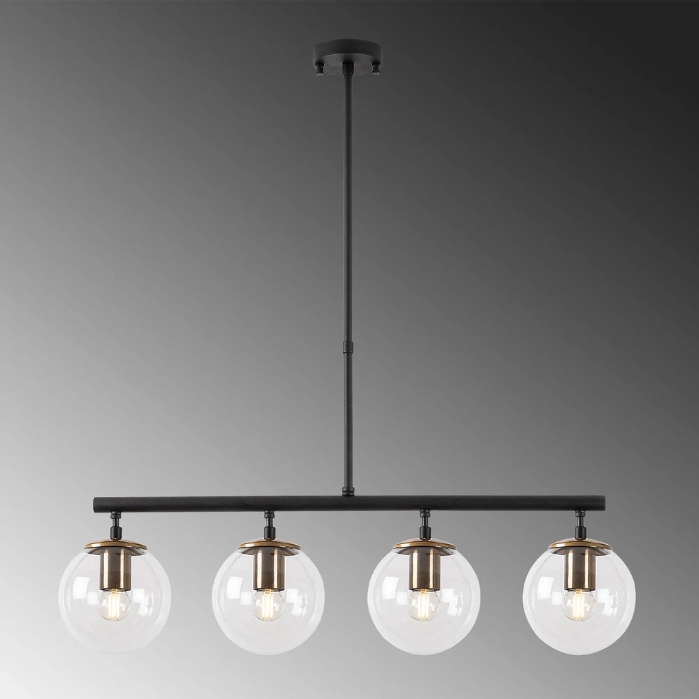 Candeeiro Chandelier Fazli – Preto Antigo – 70 x 15 x 43-87 cm