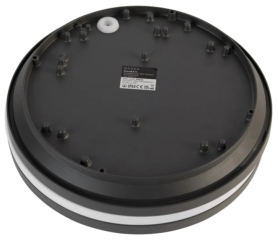 Plafon de parede cinzento escuro 2-luzes IP54 - Glow