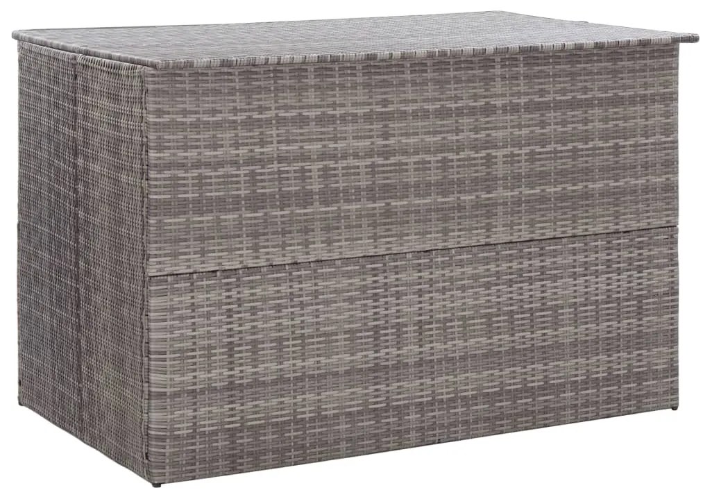 Caixa de arrumação para jardim 150x100x100 cm vime PE cinzento