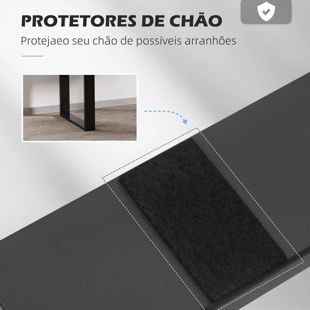 HOMCOM Conjunto de 2 Pés para Mesa de Aço 60x72 cm Pernas Quadradas de