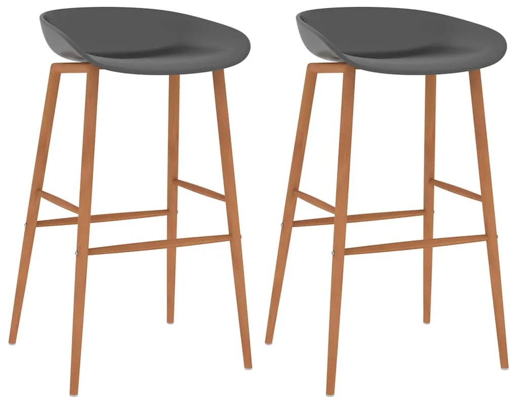 vidaXL Cadeiras de bar 2 pcs cinzento