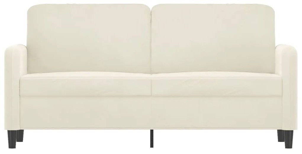 Sofá de 2 lugares veludo 140 cm cor creme