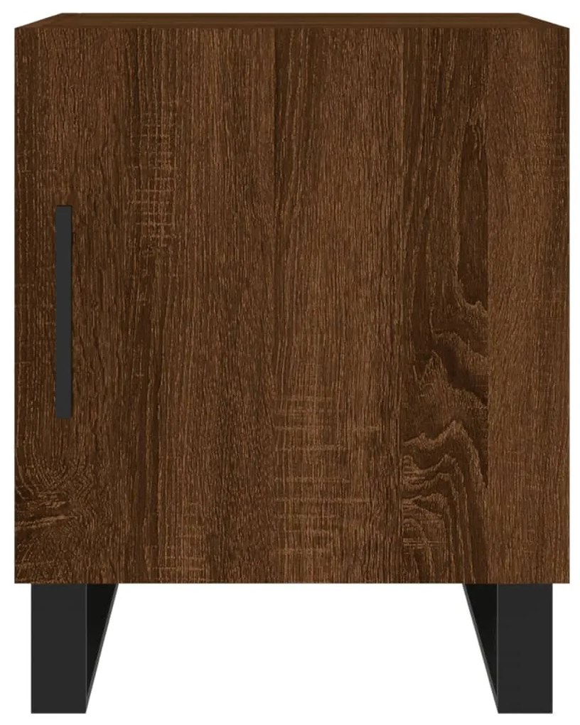 Mesa cabeceira 2pcs 40x40x50cm deriv. madeira carvalho castanho
