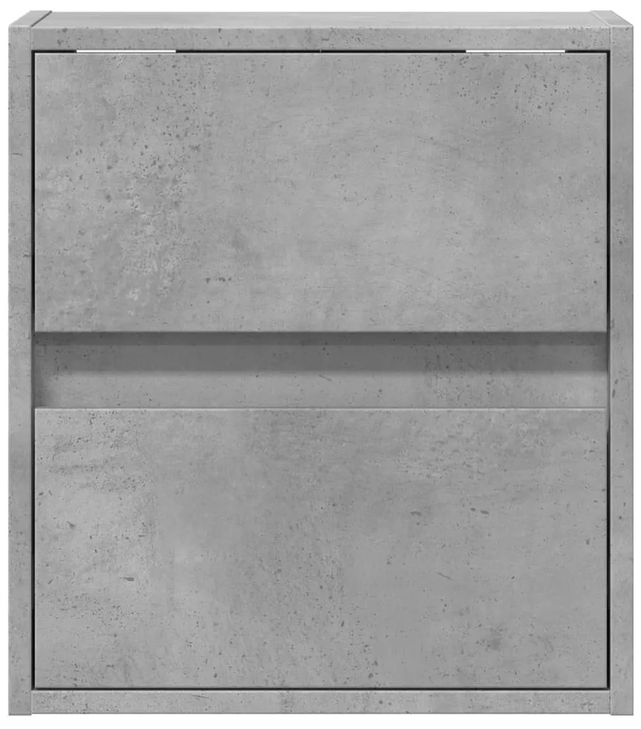 Móvel de parede p/ TV c/ luzes LED 41x31x45 cm cinzento cimento
