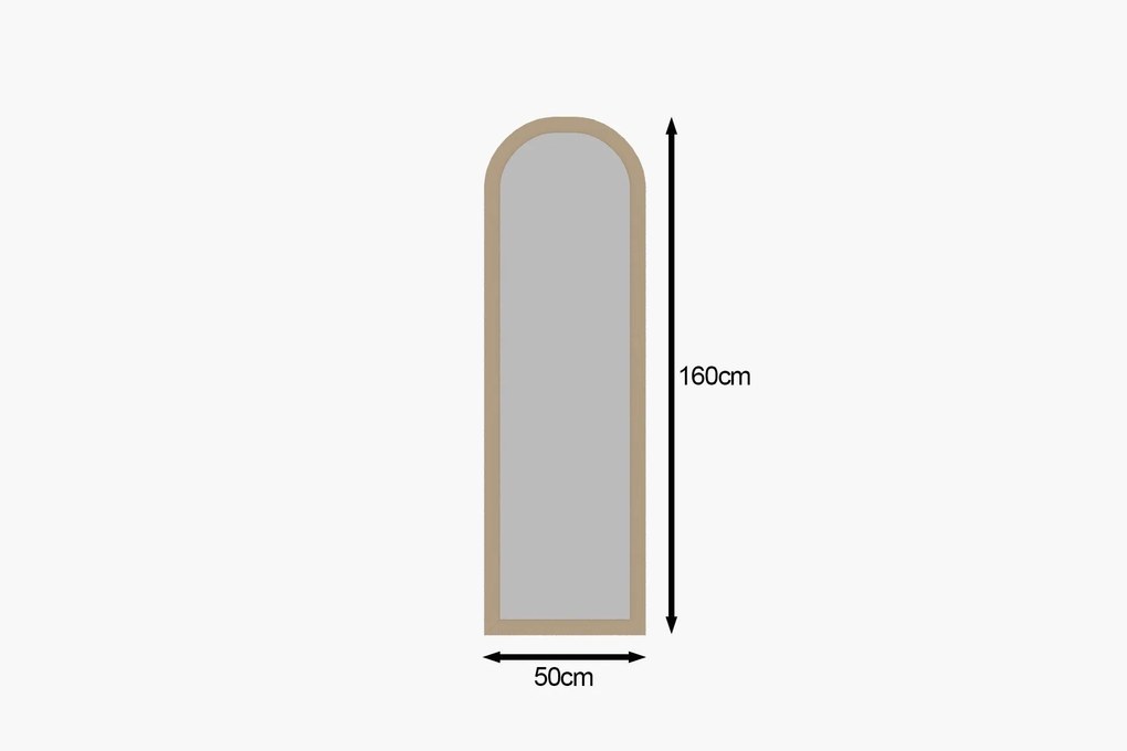 Espelho "Emma" - 50 x 160 x 2,2 cm - Cor Areia - Design Moderno