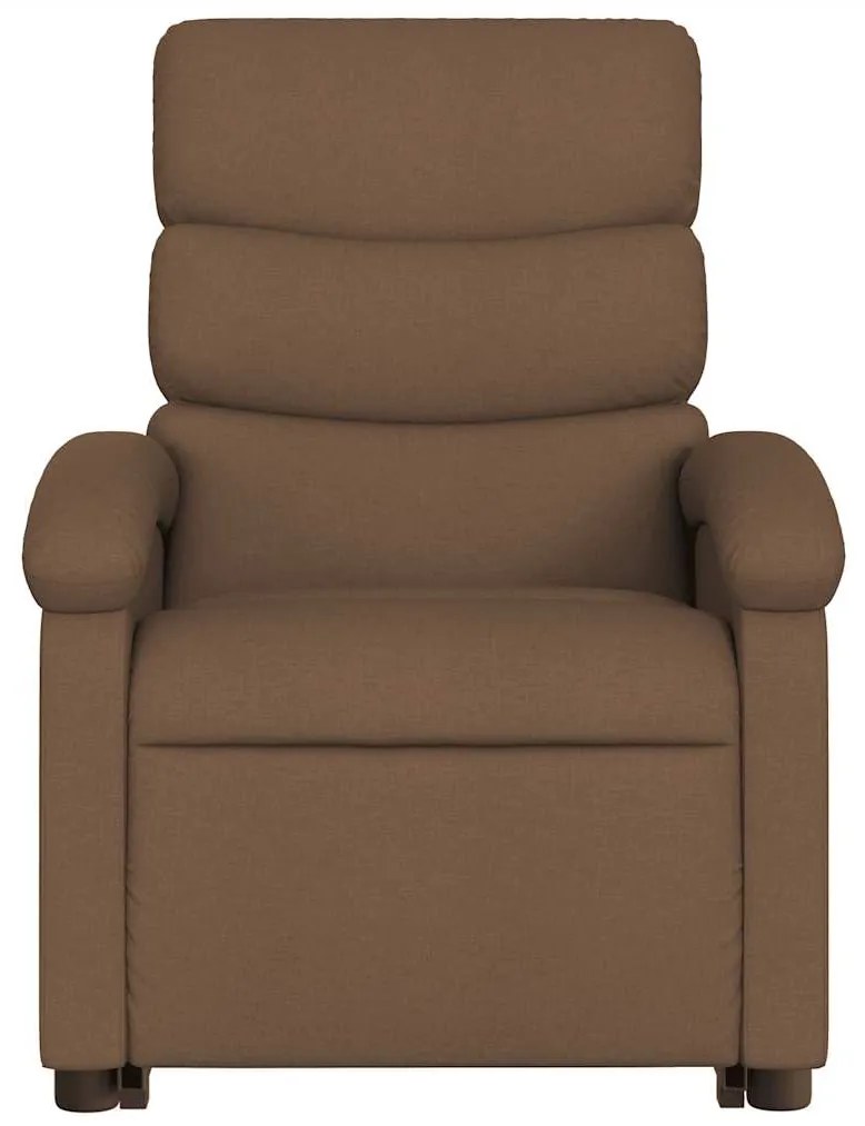 Poltrona elétrica elevatória massagens tecido castanho