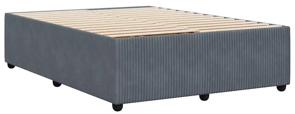 Estrutura de cama sem colchão 140x190 cm veludo cinzento-escuro