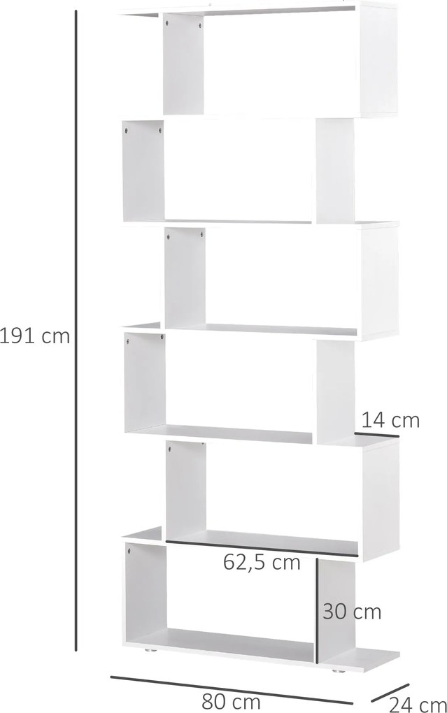 Estante com Prateleiras – Modelo Cefalù – 80x25x1 – Madeira – 6 Níveis