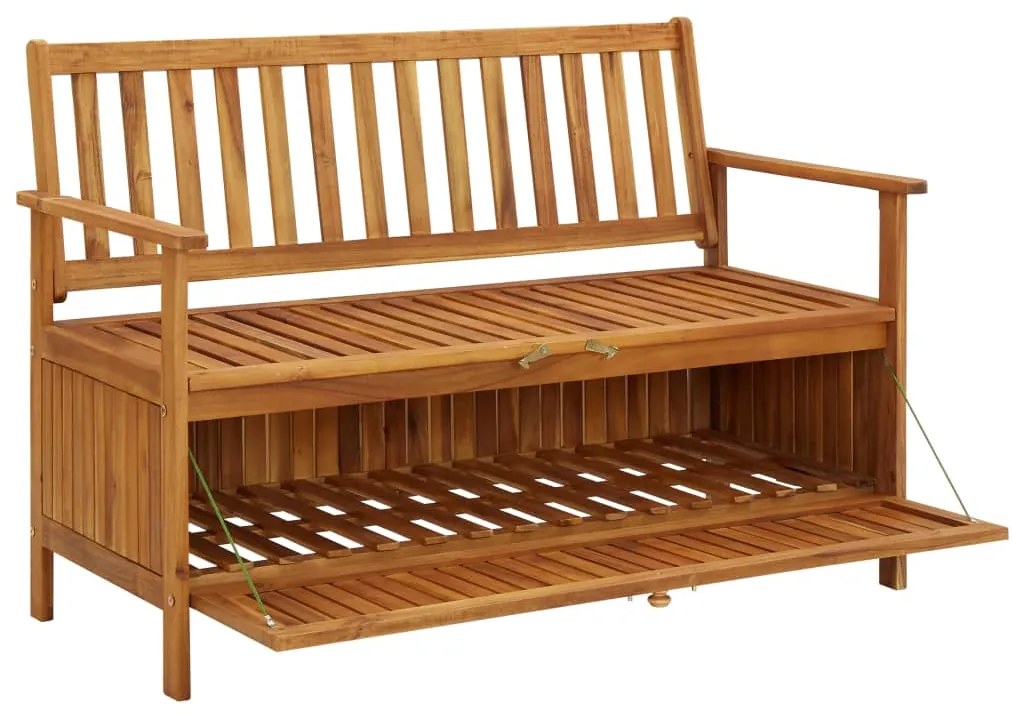 Banco de arrumação para jardim 120 cm madeira de acácia maciça