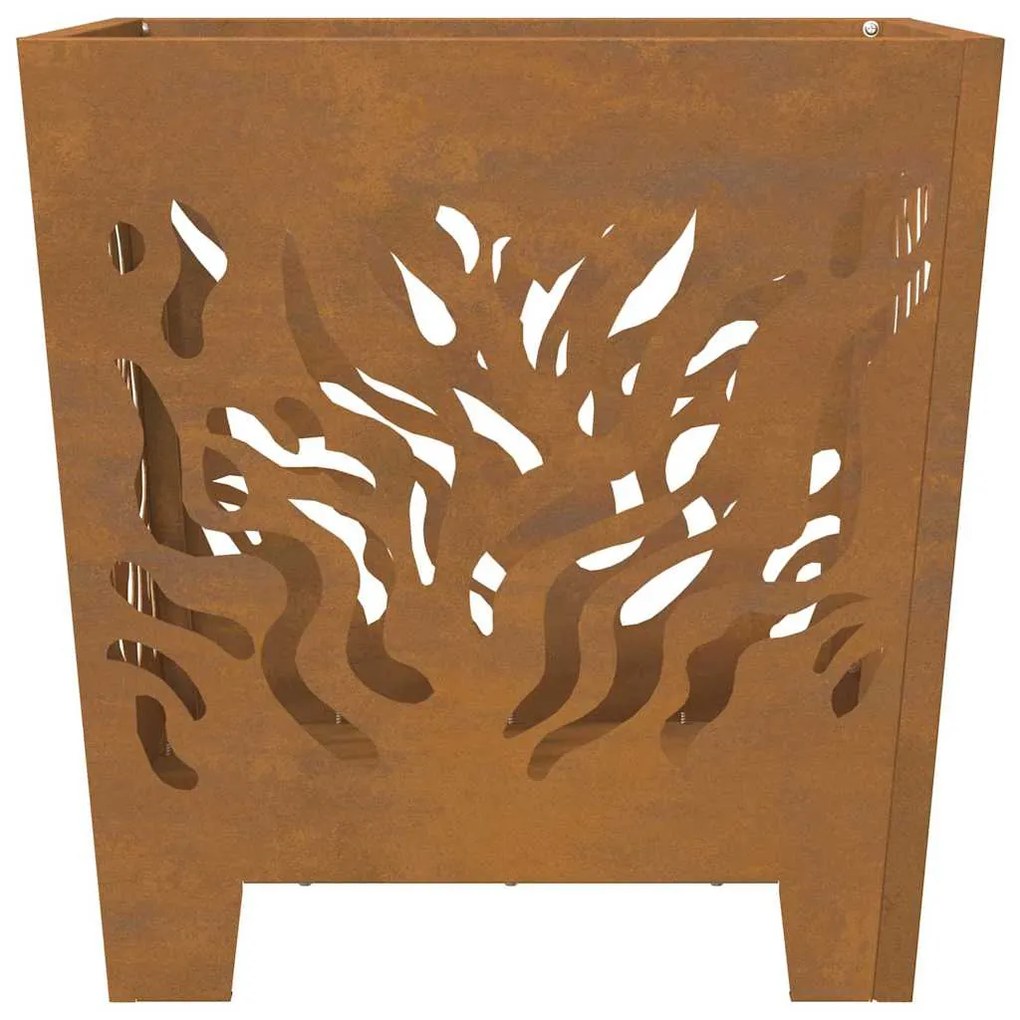 Fogueira Quadrada vidaXL 40x40x40 cm em Aço Envelhecido