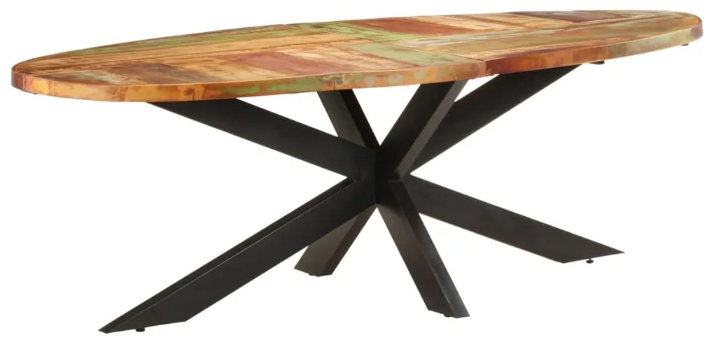 Mesa de jantar 240x100x75 cm madeira recuperada maciça