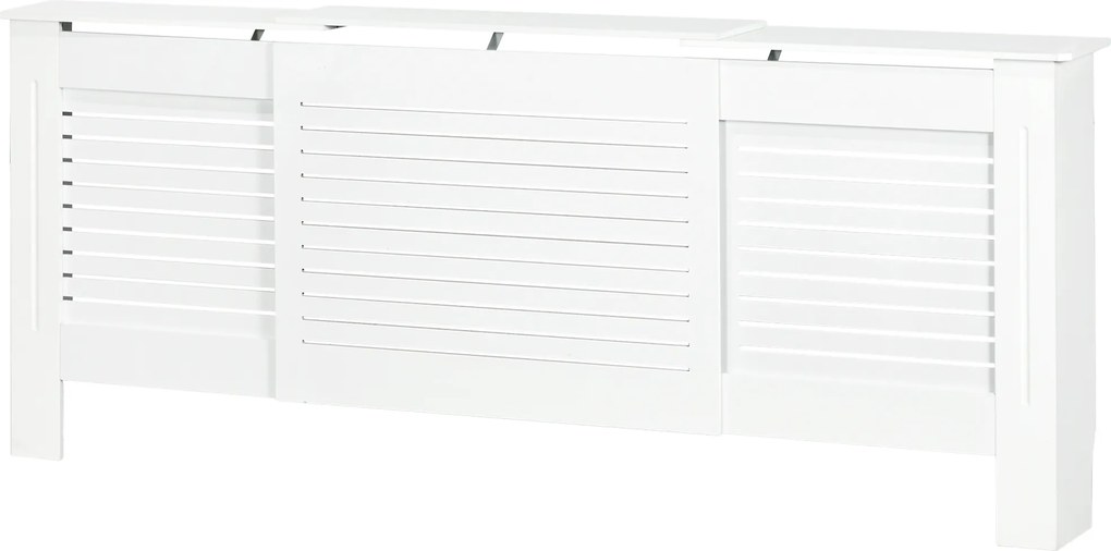 Cobertura de Radiador Extensível, 208,5 x 20,5 x 82,5 cm, Design Contemporâneo, Branco
