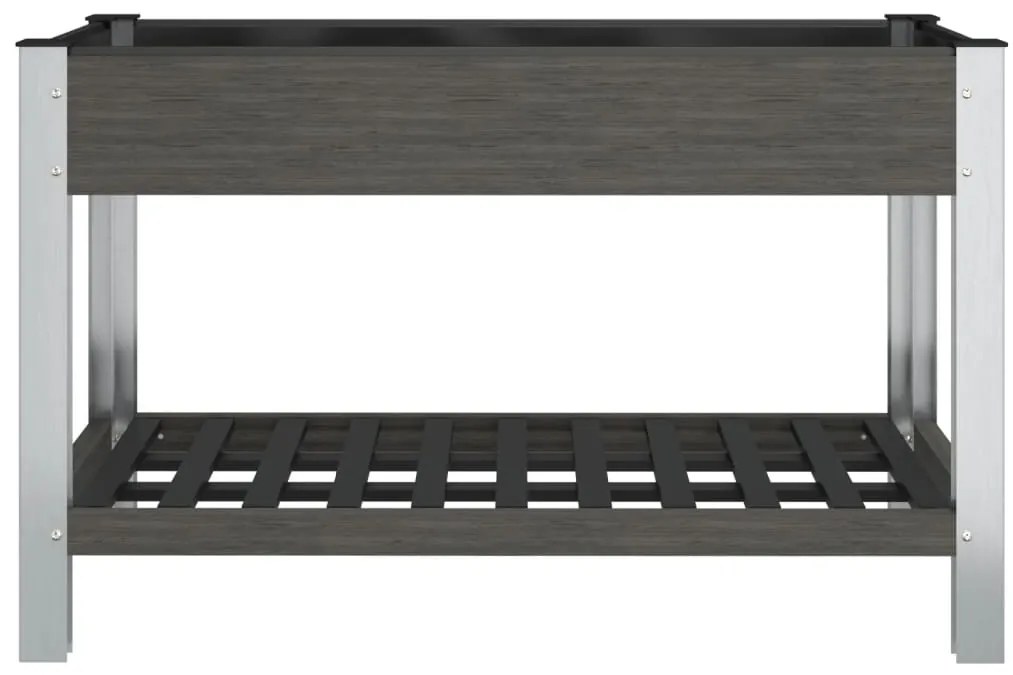 Canteiro elevado jardim c/ prateleira 120x50x75 cm WPC cinzento