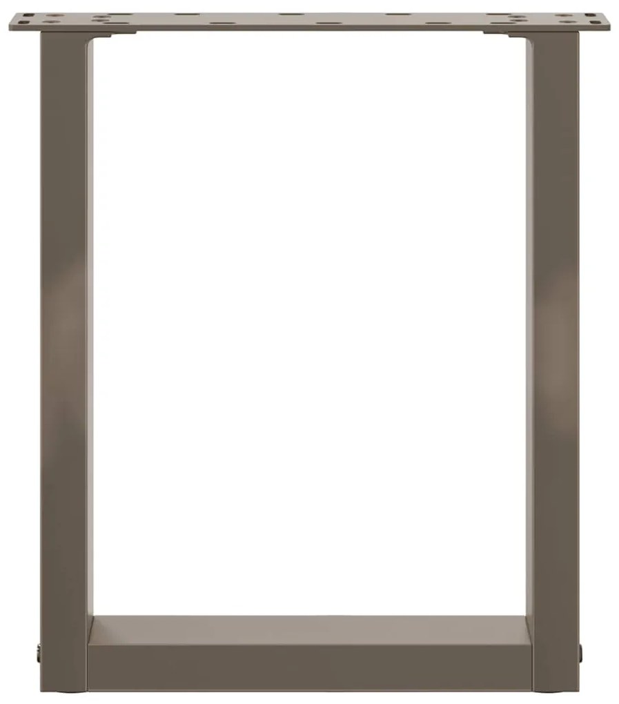 Pés para mesa de centro em formato de U, 2 peças, aço natural, 38 x (4