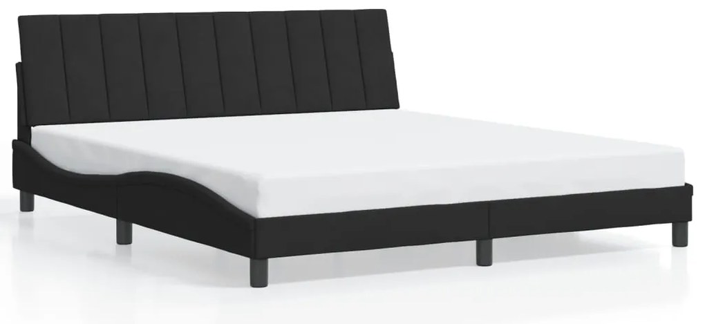 Estrutura de cama com luzes LED 180x200 cm veludo preto