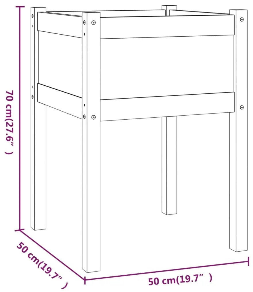 Vasos/floreiras de jardim 2 pcs 50x50x70 cm pinho maciço