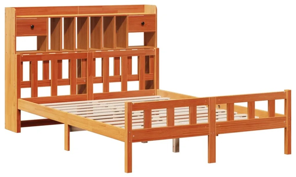 Cama com estante sem colchão 150x200 cm pinho maciço