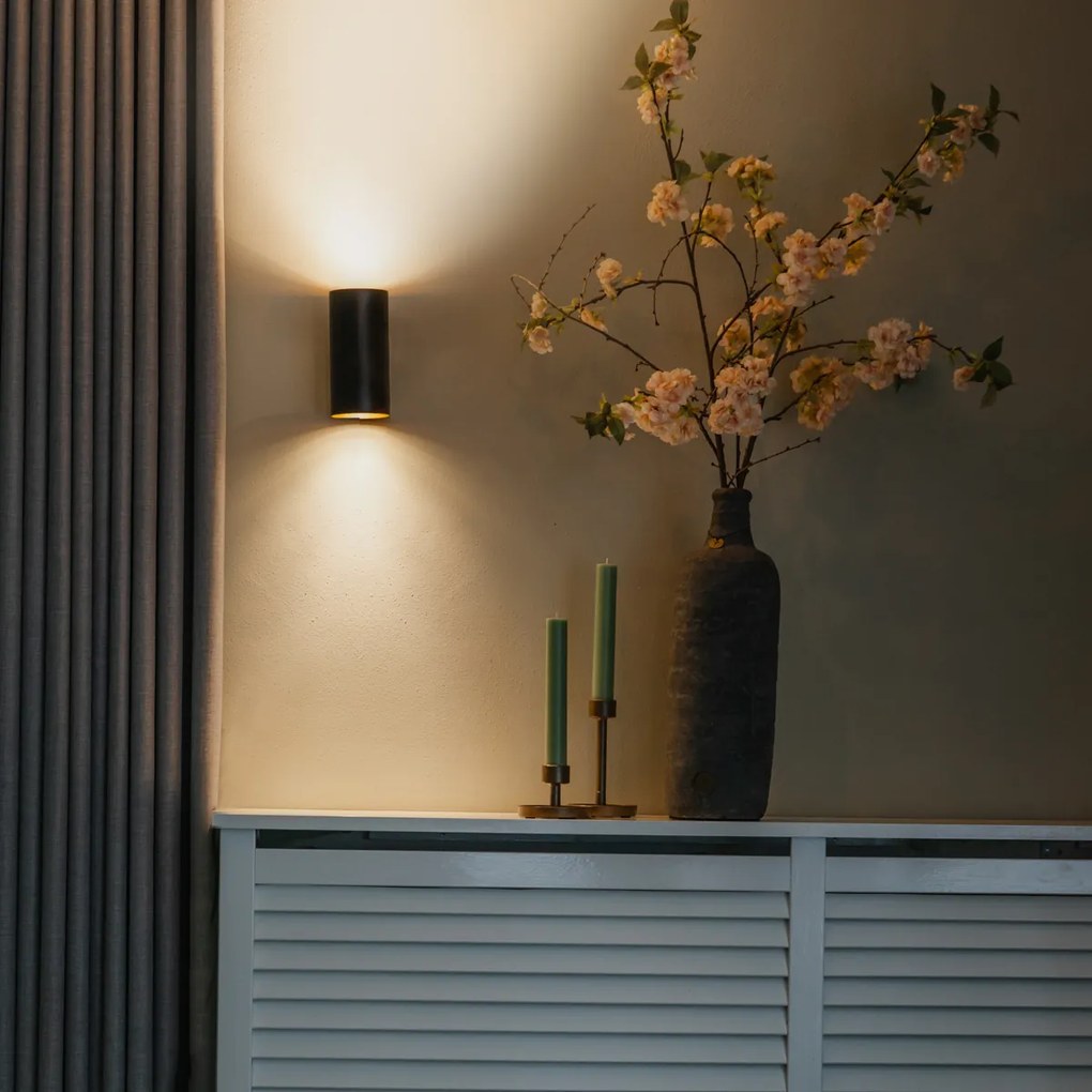 Aplique de parede design preto com dourado - Sab