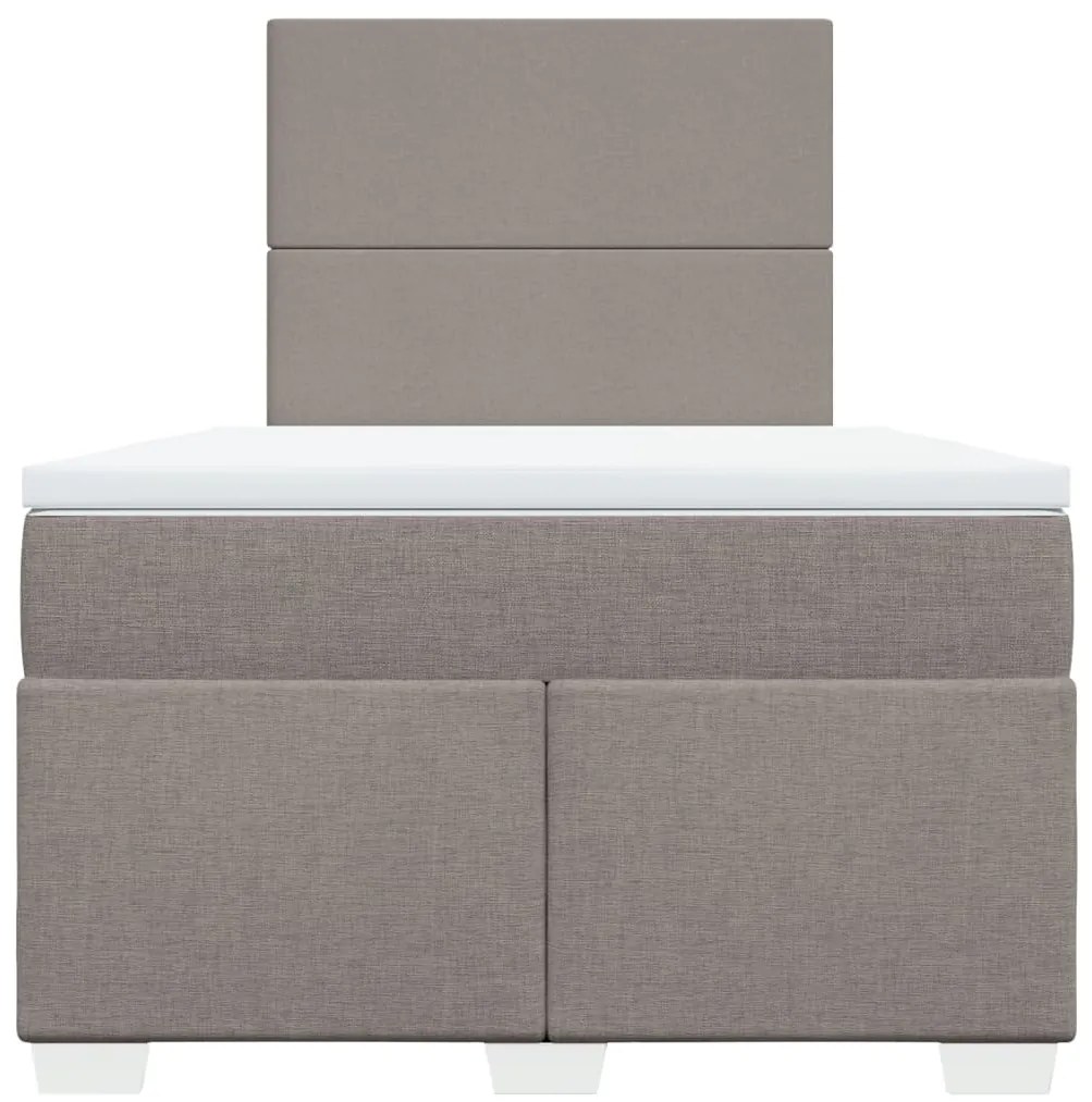 Cama com molas/colchão 120x200 cm tecido castanho-acinzentado