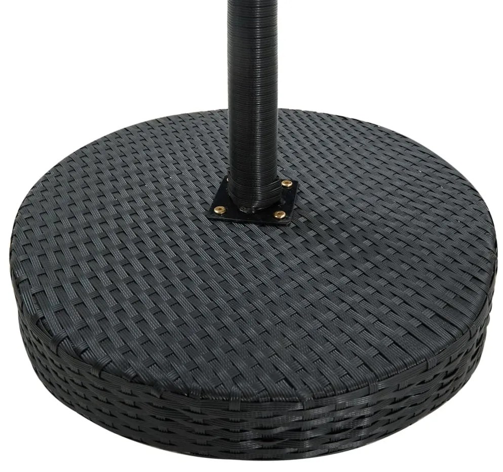 3 pcs conjunto bar de jardim com almofadões vime PE preto