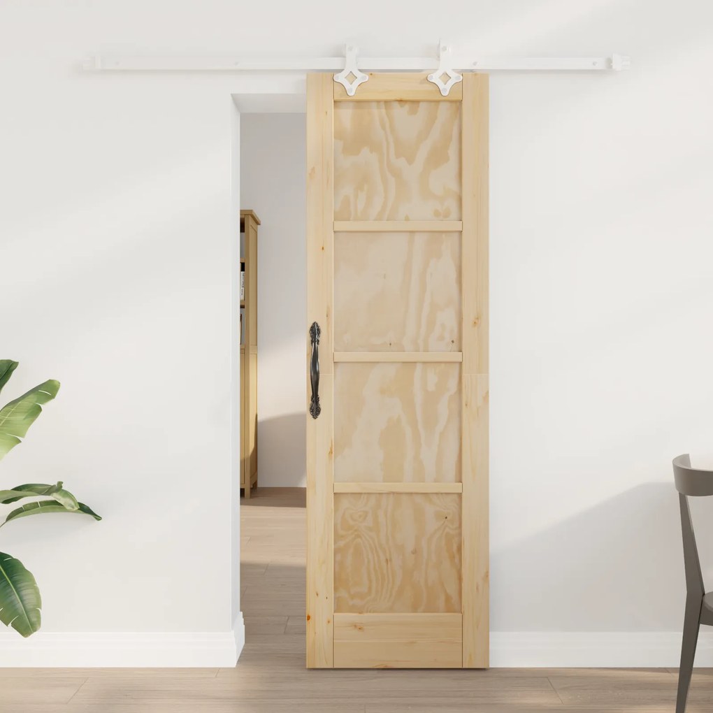 Porta Deslizante vidaXL com Conjunto de Acessórios 61x198,5 cm Madeira Sólida de Pinho