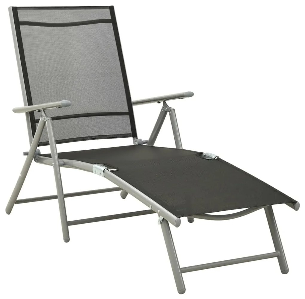 9 pcs conjunto lounge de jardim preto e prateado