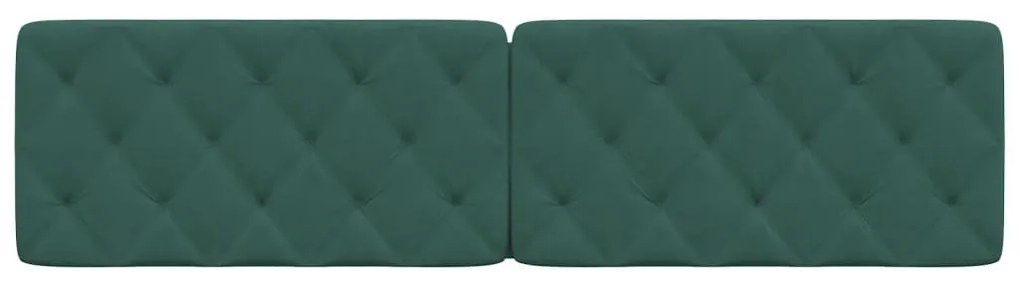 Almofadão de cabeceira 200 cm veludo verde-escuro