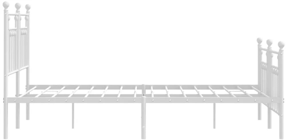Estrutura de cama com cabeceira e pés 140x190 cm metal branco