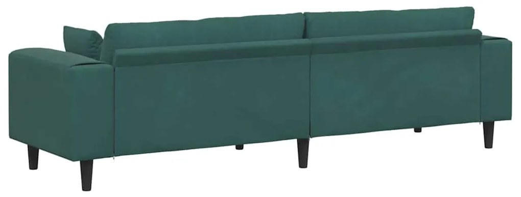 Sofá de Veludo com almofada com travesseiro Verde Escuro 208 cm Veludo
