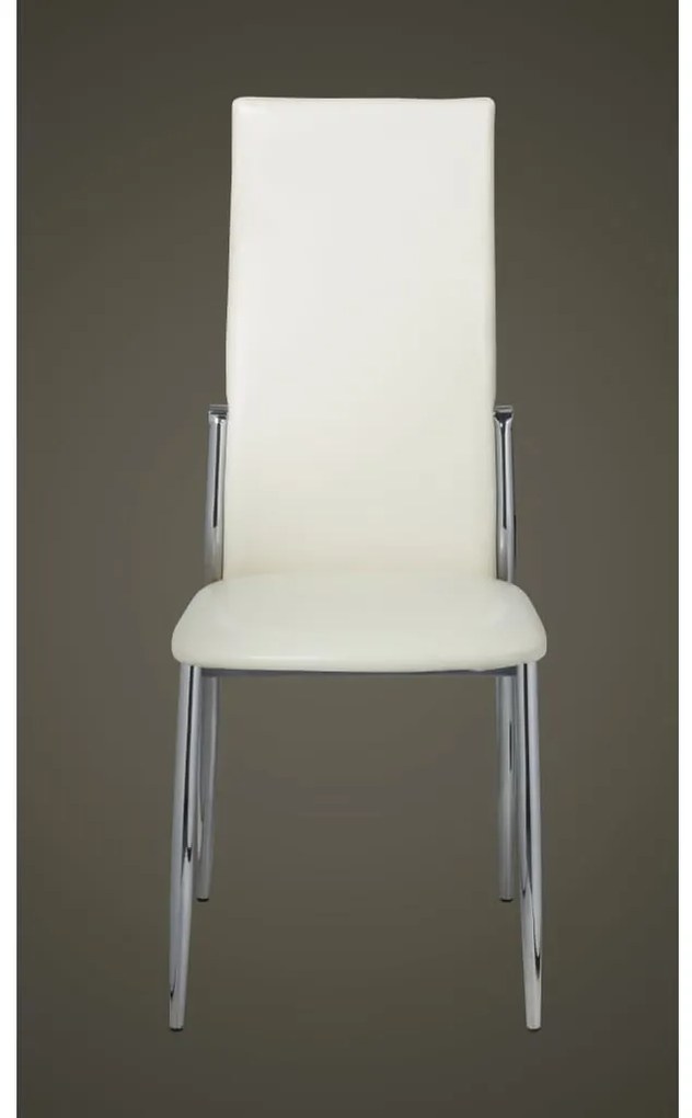 Cadeiras de jantar 4 pcs couro artificial branco