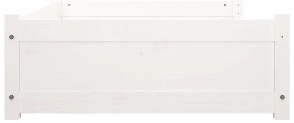 Cama para cães 105,5x75,5x28 cm madeira de pinho maciça branco