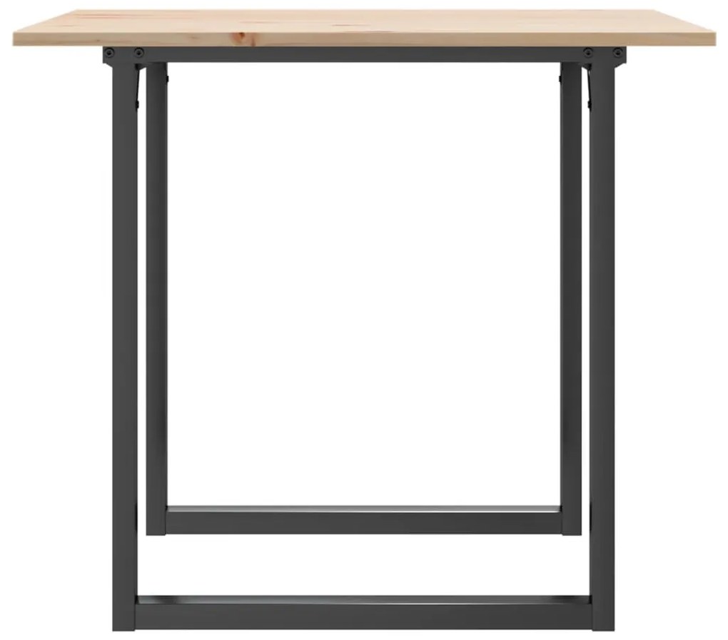 Mesa de jantar estrutura em O 90x90x75 cm pinho e aço