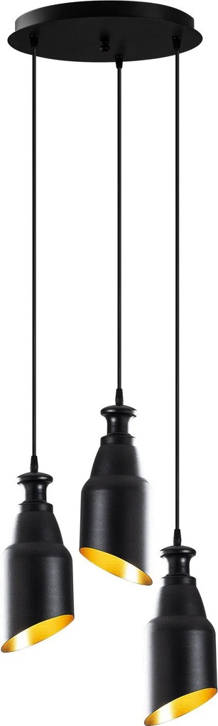 Candeeiro de Teto Berceste – Preto – 33 x 33 cm