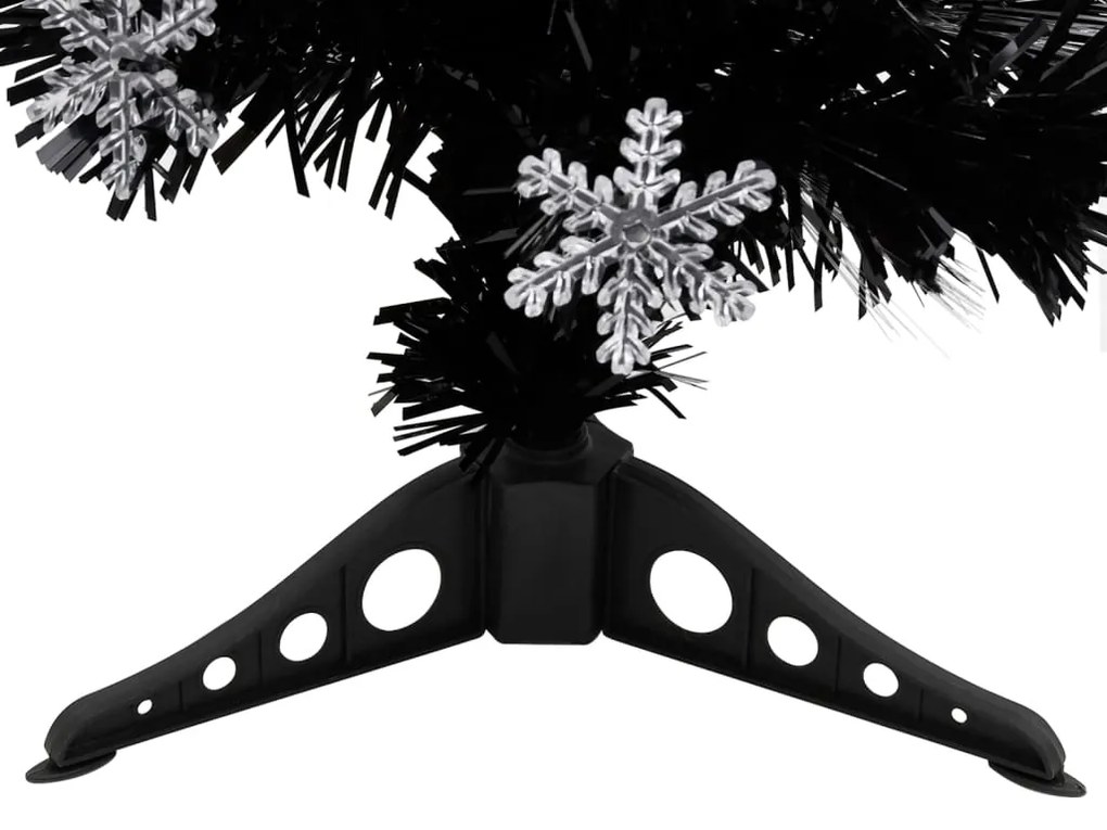 Árvore de Natal com flocos de neve LED 64 cm fibra ótica preto