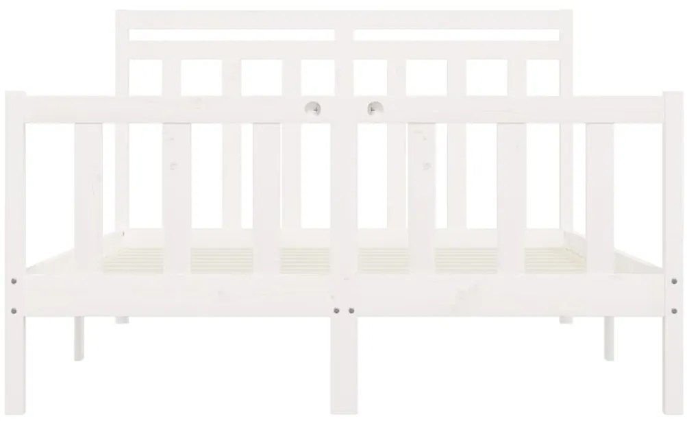 Estrutura de cama 160x200 cm madeira de pinho maciça branco